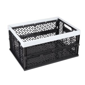 Flair 15L fekete-zöld összecsukható tároló rekesz, nyitott állapotban - Tárolódoboz & kosár