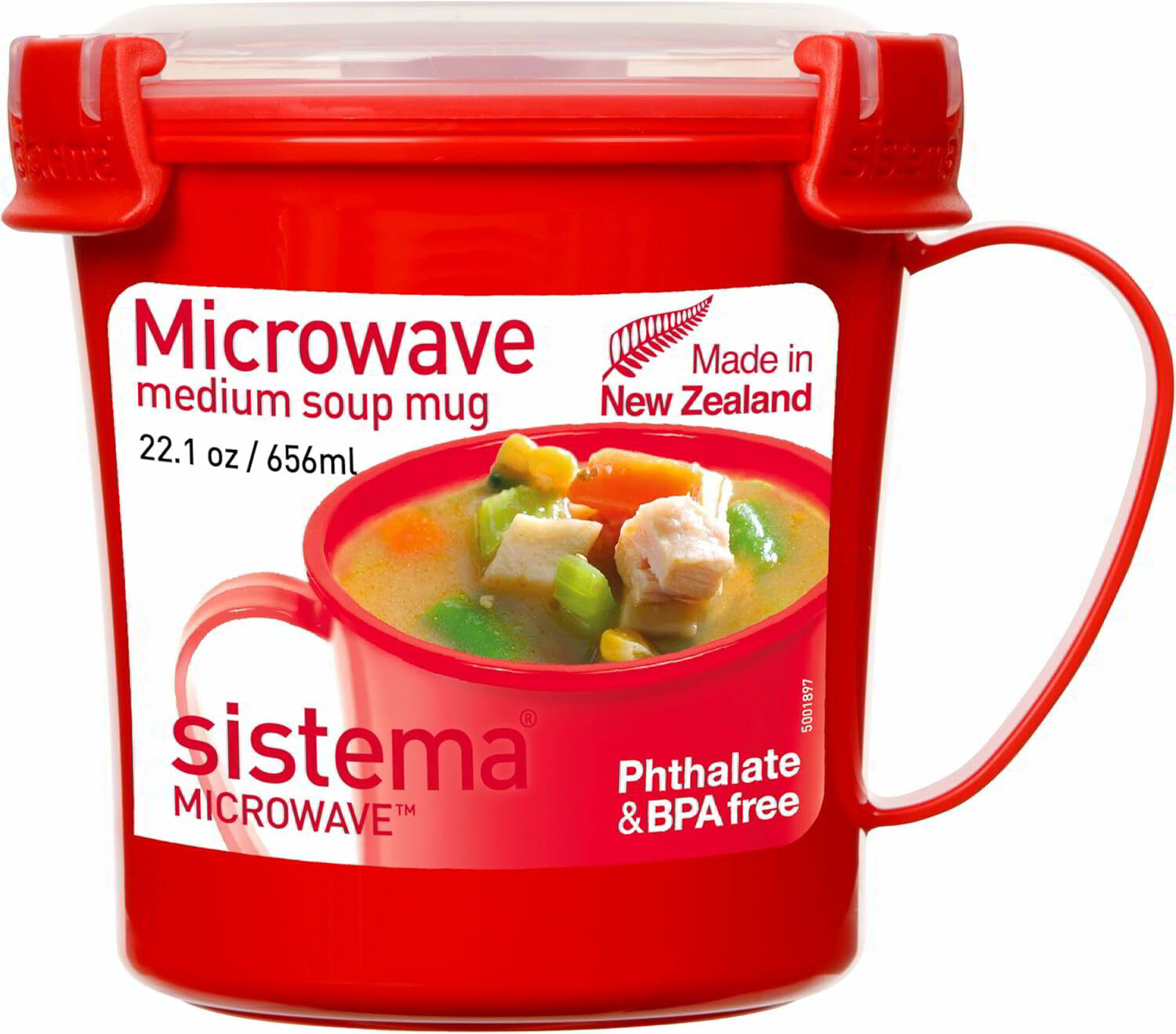 sistema Mikrowellen-Suppentasse mit Ventil 656 ml rot