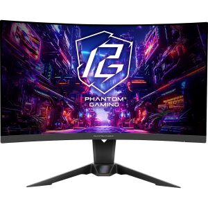 ASROCK 27" PG27QRT2A 16:9 QHD VA Ívelt Gaming Monitor - Fekete