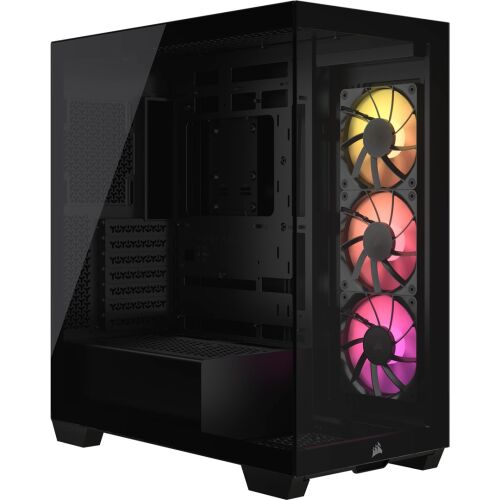 Corsair 3500X ARGB Schwarzes PC-Gehäuse mit Seitenteil aus gehärtetem Glas