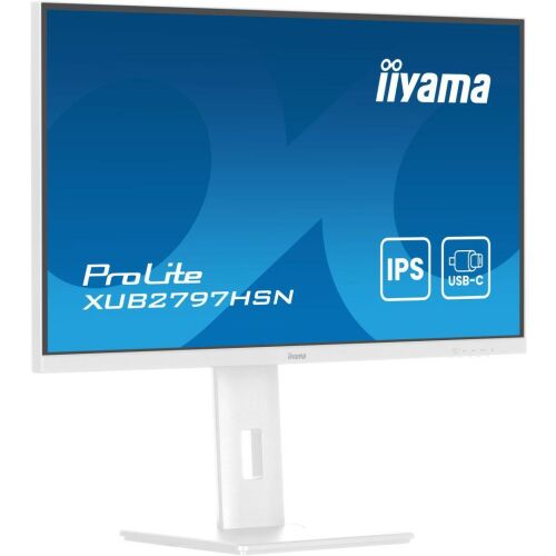 Pohľad z uhla na iiyama ProLite XUB2797HSN-W2 27" Biely monitor