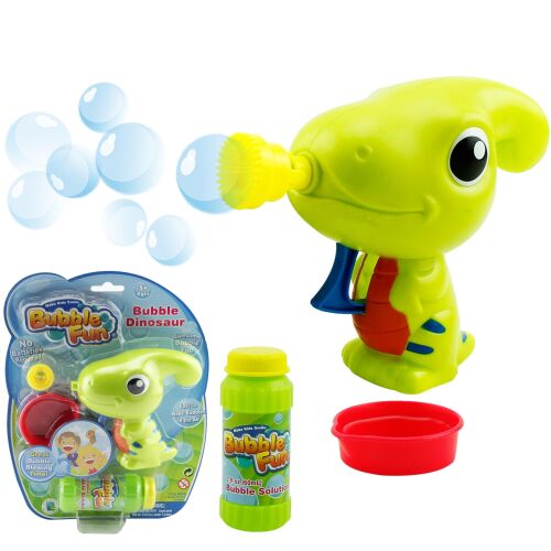 Sparkys Bubble Fun Dinozaur Verde Neon Aparat de Făcut Baloane de Săpun cu Soluție și Tavă
