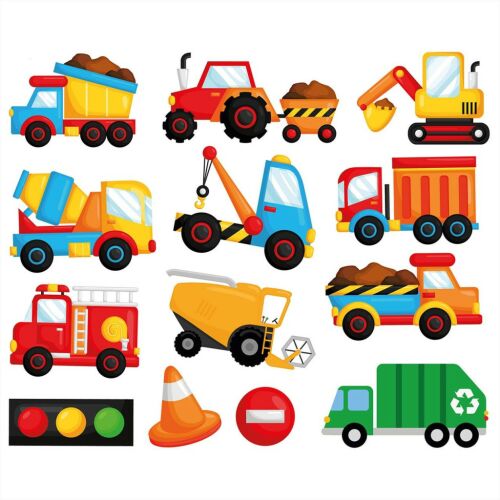 Buddy & Barney Mucky Trucks sada nálepiek do kúpeľa so stavebnými vozidlami