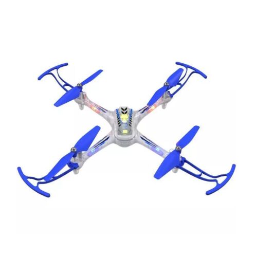 Syma X15T Nighthawk drón kék légcsavarokkal, átlátszó vázzal és LED fényekkel