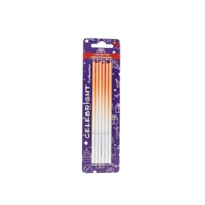 Set 6 lumânări pentru tort, Celebright, somon degrade, bază albă, 15 cm 113426598 - Decoratiuni pentru tort