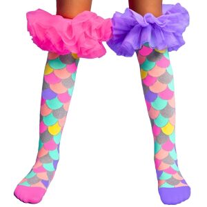 Цветни дълги чорапи Madmia за момиче Русалка с волани 6-99г 113426754 - Детски чорапи, чорапи за коляно