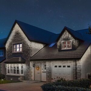 Flippy karácsonyi jégcsap fényfüzérrel díszített ház - Fényfüzér