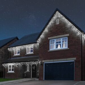 Flippy Karácsonyi jégcsap fényfüzér ház díszítése, Hideg fehér LED-ek - Fényfüzér