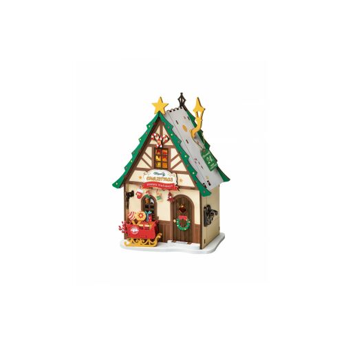 Puzzle 3D, Mini Domek Musujący Świąteczny Domek, Drewno, RoLife, 46 sztuk 113434013