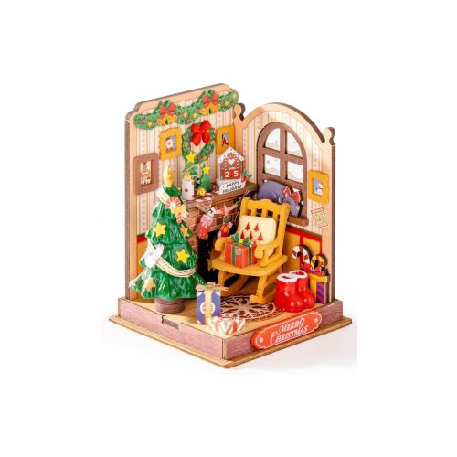 Puzzle 3D Minihouse Świąteczny kominek, RoLIfe, 73 elementy