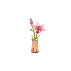 Rowood Różowa Lilia Puzzle 3D w wazonie - Puzzle 3D