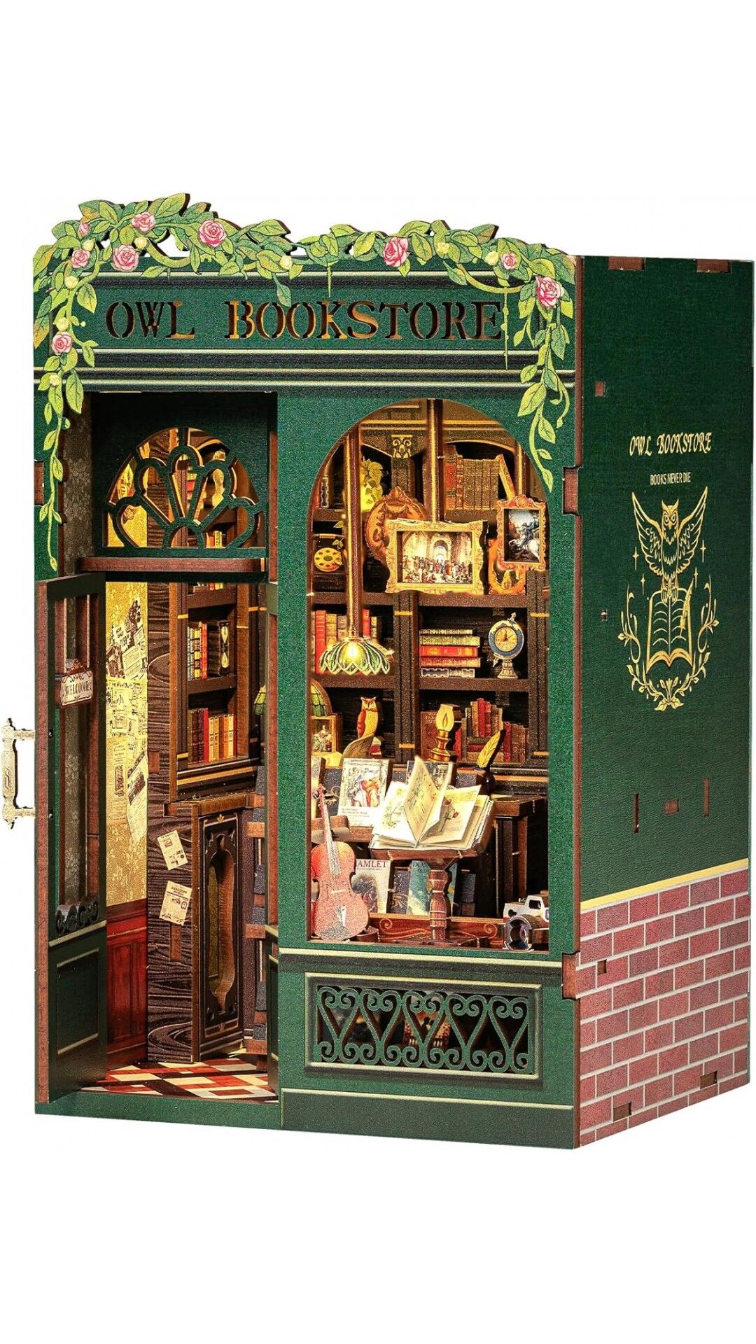 Puzzle 3D, Cotor de carte DIY, Owl Bookstore, Cutebee, 88 piese