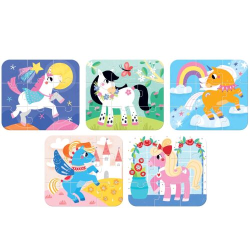CzuCzu Lovas Puzzle - 5 verschiedene Pferde-Puzzles