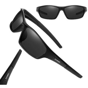 Polarizált sport kerékpáros szemüveg, univerzális férfi/női, fekete, UV védelemmel