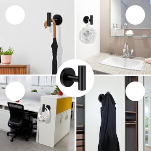 4 db fürdőszobai kampós készlet, fekete LOFT hall