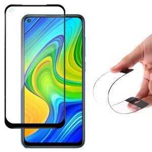 Xiaomi Redmi Note 9 Wozinsky Full Cover Flexi Nano Glass képernyővédő fólia, fekete kerettel - Wozinsky