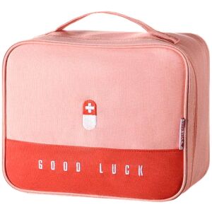 Ružová cestovná lekárnička a kozmetický organizér s rúčkou - Prvá pomoc