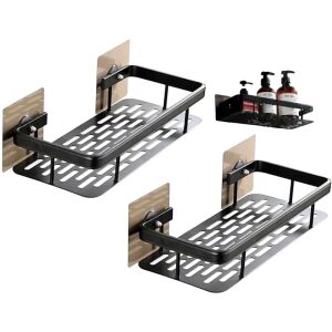 Függesztett fürdőszobai polc 30 cm, fekete sárgaréz ötvözet, 2 db-os készlet