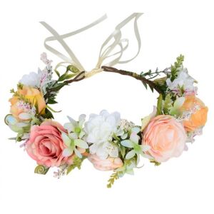 Univerzális méretű művirágból készült romantikus koszorú gyerekeknek és felnőtteknek