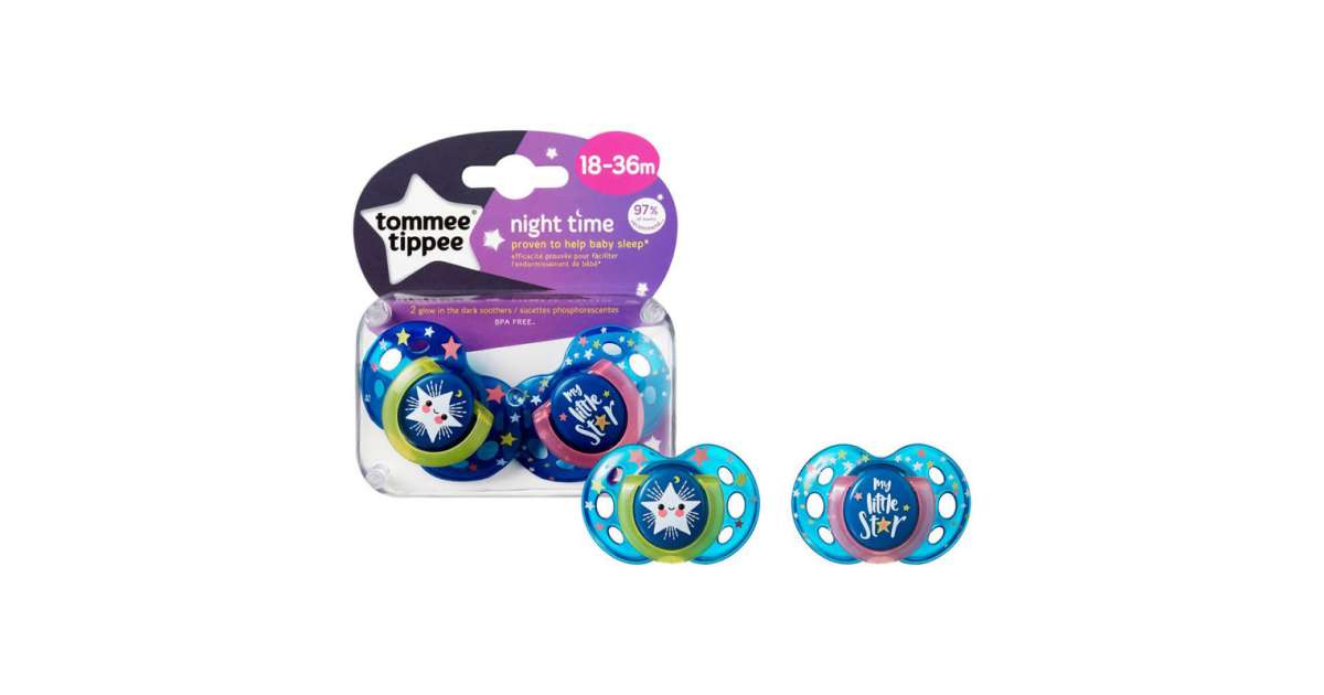 Tommee Tippee Succhietti Notturni Glow In The Dark – Confezione Da 2 – 0-6 Mesi (Notte E Sonno) - 4