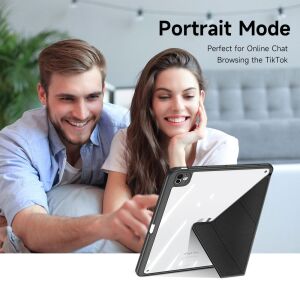 Dux Ducis Magi iPad Pro 11 (2024) tok használat közben, fekete, portré mód - Tablet tok