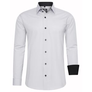 RUSTY NEAL férfi ing R-44 hosszú ujjú karcsú fazon, Szürke 5XL 121212159 - Férfi ing