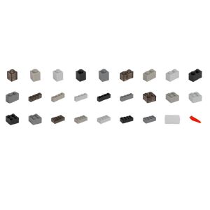 Q-BRiCKS Sivé stavebné kocky, sada 300 kusov, rôzne odtiene sivej - Q-Bricks