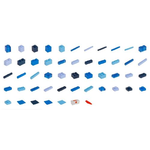 Q-BRiCKS Blaue Bausteine Set, 600 Teile, verschiedene Formen