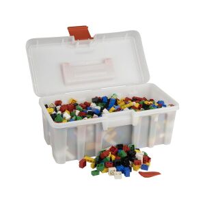 Q-BRiCKS 750-dielna sada zmiešaných stavebných kociek v základných farbách s úložným boxom - Q-Bricks