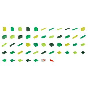 Q-BRiCKS Set de construcție verde cu 600 de piese, forme asortate - Jocuri de constructie - Lego