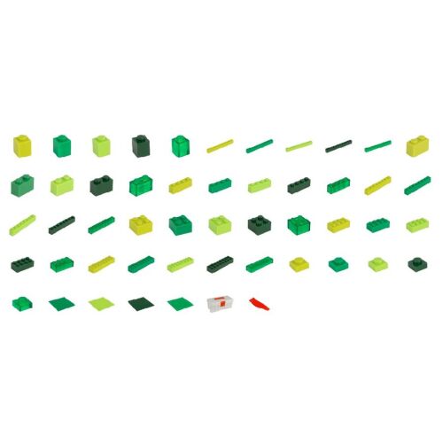 Q-BRiCKS Set de construcție verde cu 600 de piese, forme asortate