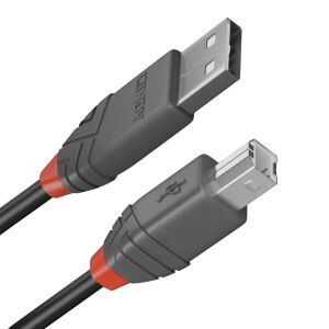 Widok pod kątem kabla LINDY USB 2.0 A do B - Kabel USB