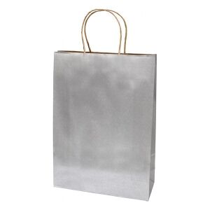 Dísztasak CREATIVE Classic Simple XL 31x42x11 cm kraft egyszínű ezüst sodort füles 113466862 - Művészet & Hobbi