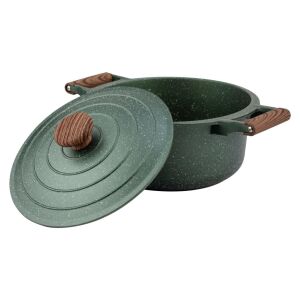 Nava Ωmega 24cm non-stick cast aluminum stockpot with lid, stone coating - Pot