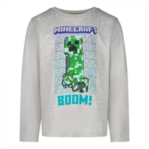 Minecraft Boom Creeper szürke hosszú ujjú póló - 6 éves - Javoli