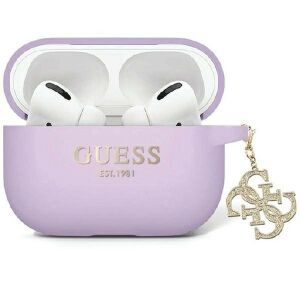 Guess GUAP2LECG4U Tok for AirPods Pro 2 cover - Lila Liquid szilikon Glitter Triangle Charm
