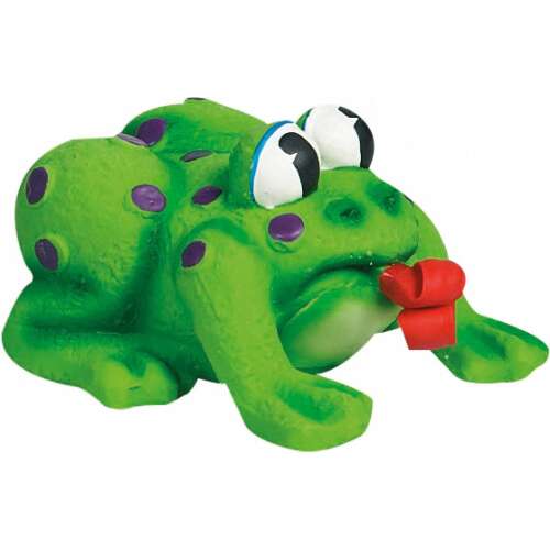 FGO Flamingo 11 cm latex béka kutyajáték, sípoló és szórakoztató