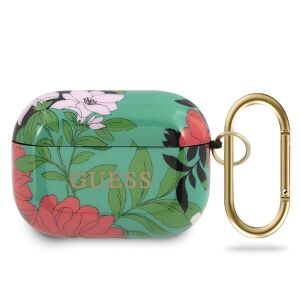 Guess GUACAPTPUBKFL01 AirPods Pro cover Zöld/Zöld N.1 Flower Collection