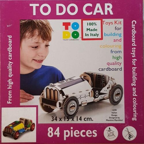 TO DO CAR karton modell készlet, 84 darabos, építsd és színezd ki a saját autódat - Gyermek könyv