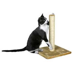 Bézs macska kaparófa szizál kötéllel, ideális macskáknak kaparáshoz és játékhoz - Flamingo