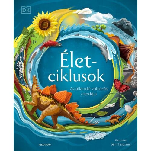 Életciklusok könyvborító. DK Gyermekkönyv a növények, állatok, csillagok és bolygók életciklusairól. - Ifjúsági könyv