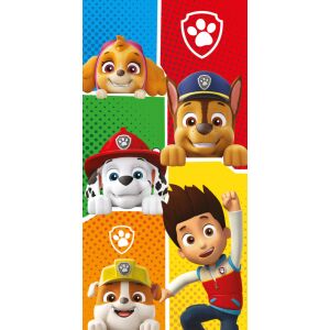 Plážová osuška Paw Patrol Colors, 70x140cm, s Skye, Chase, Marshallom a Rubbleom - Mancs Őrjárat Osušky, uteráky, zavinovacie plienky