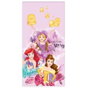 Disney Prinzessinnen My Story Strandtuch, 60x120cm, mit Ariel, Belle und Rapunzel - Badezubehör
