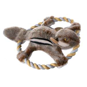 Hunter mókus plüss kutyajáték, puha és tartós plüss játék kutyáknak, mókus mintával és kötélgyűrűvel rágáshoz és hozáshoz - Hunter