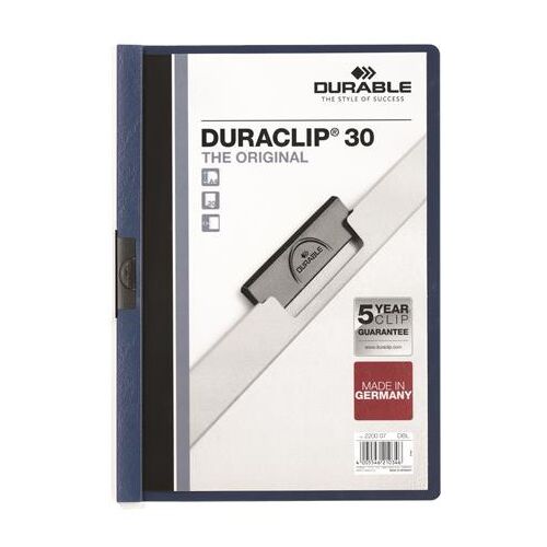 Gyorsfűző, klipes, A4, DURABLE "DURACLIP® 30", sötétkék 122868518