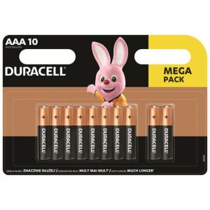 Duracell AAA Elemek, 10 darabos kiszerelés, Basic alkáli mikroelemek - Duracell Elem