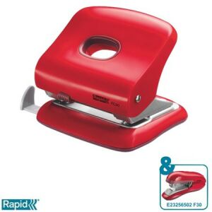 Lyukasztó, kétlyukú, 30 lap, RAPID "FC30", meggyvörös 122868919 - Rapid