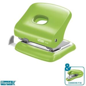 Lyukasztó, kétlyukú, 30 lap, RAPID "FC30", élénk zöld 122869647 - Rapid