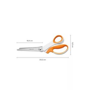 Olló, cikkcakk, 24,2 cm, FISKARS "SoftGrip™", fehér/narancssárga 122871579 - Fiskars