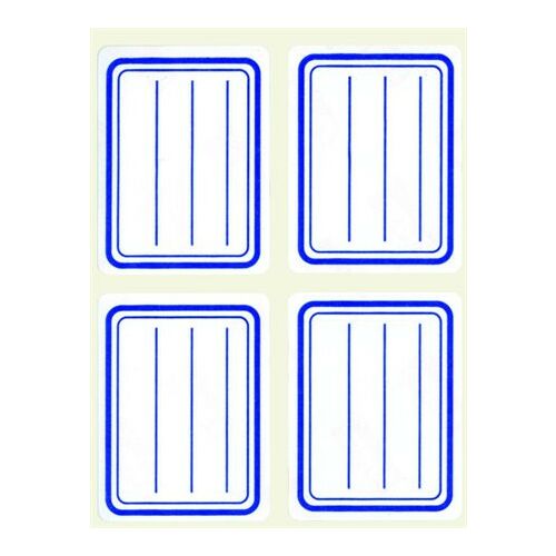 Füzetcímke, kék szegélyes, vonalas, 38x50 mm, 20 db, APLI 122875893